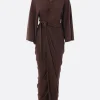 Abiti>RICK OWENS abito a portafoglio in crêpe Marrone