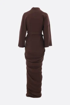 Abiti>RICK OWENS abito a portafoglio in crêpe Marrone