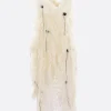 Abiti>PAULINE DUJANCOURT abito asimmetrico in mohair e seta con rouches Bianco