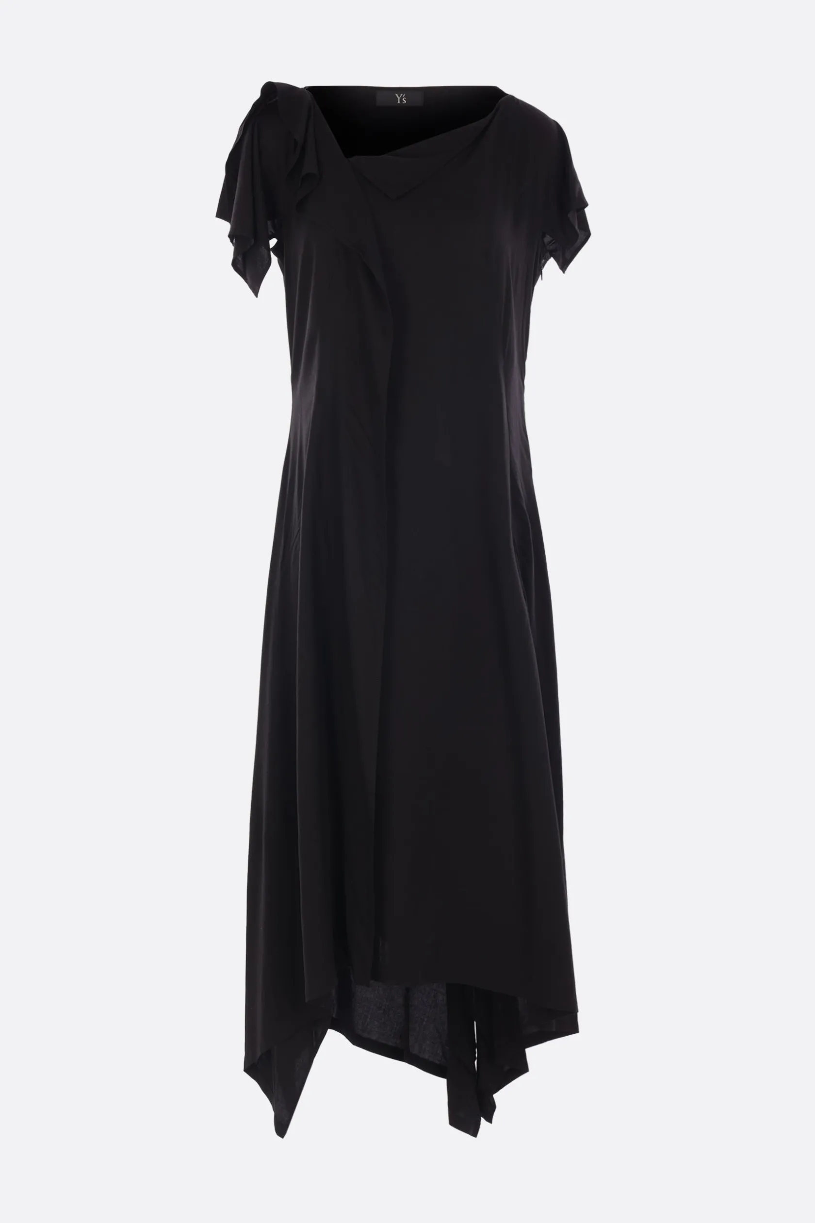 Abiti>Y'S abito asimmetrico in rayon Nero