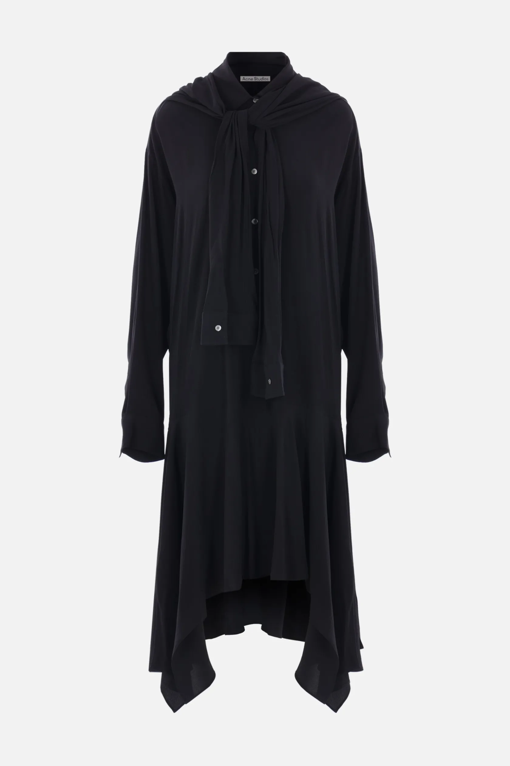 Abiti>ACNE STUDIOS abito chemisier in crepe de chine Nero