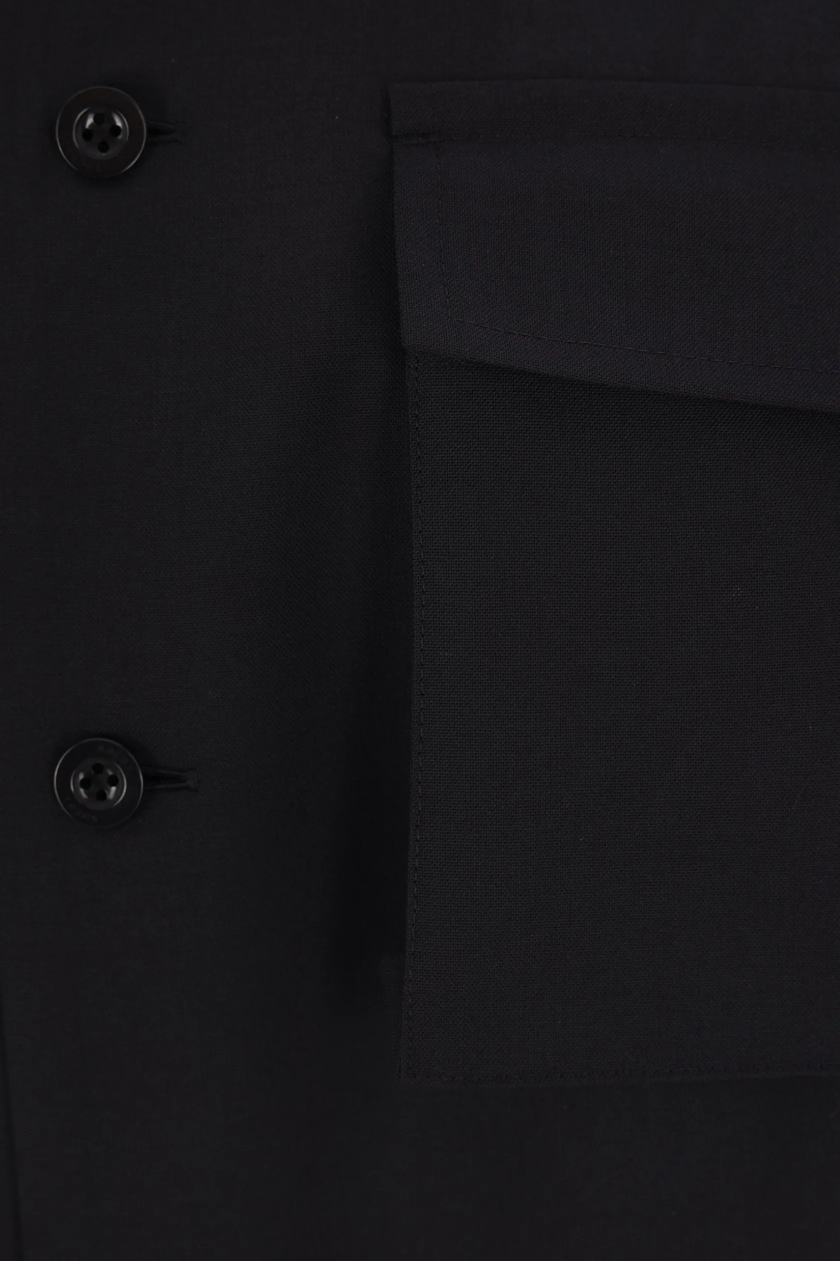 Abiti>SACAI abito chemisier in lana e raso Nero