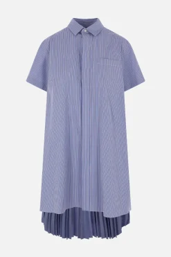 Abiti>SACAI abito chemisier in popeline a righe Blu