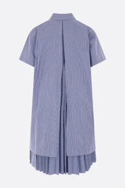 Abiti>SACAI abito chemisier in popeline a righe Blu
