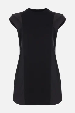 Abiti>SACAI abito corto in popeline e jersey Nero