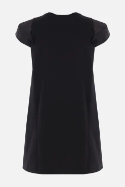 Abiti>SACAI abito corto in popeline e jersey Nero