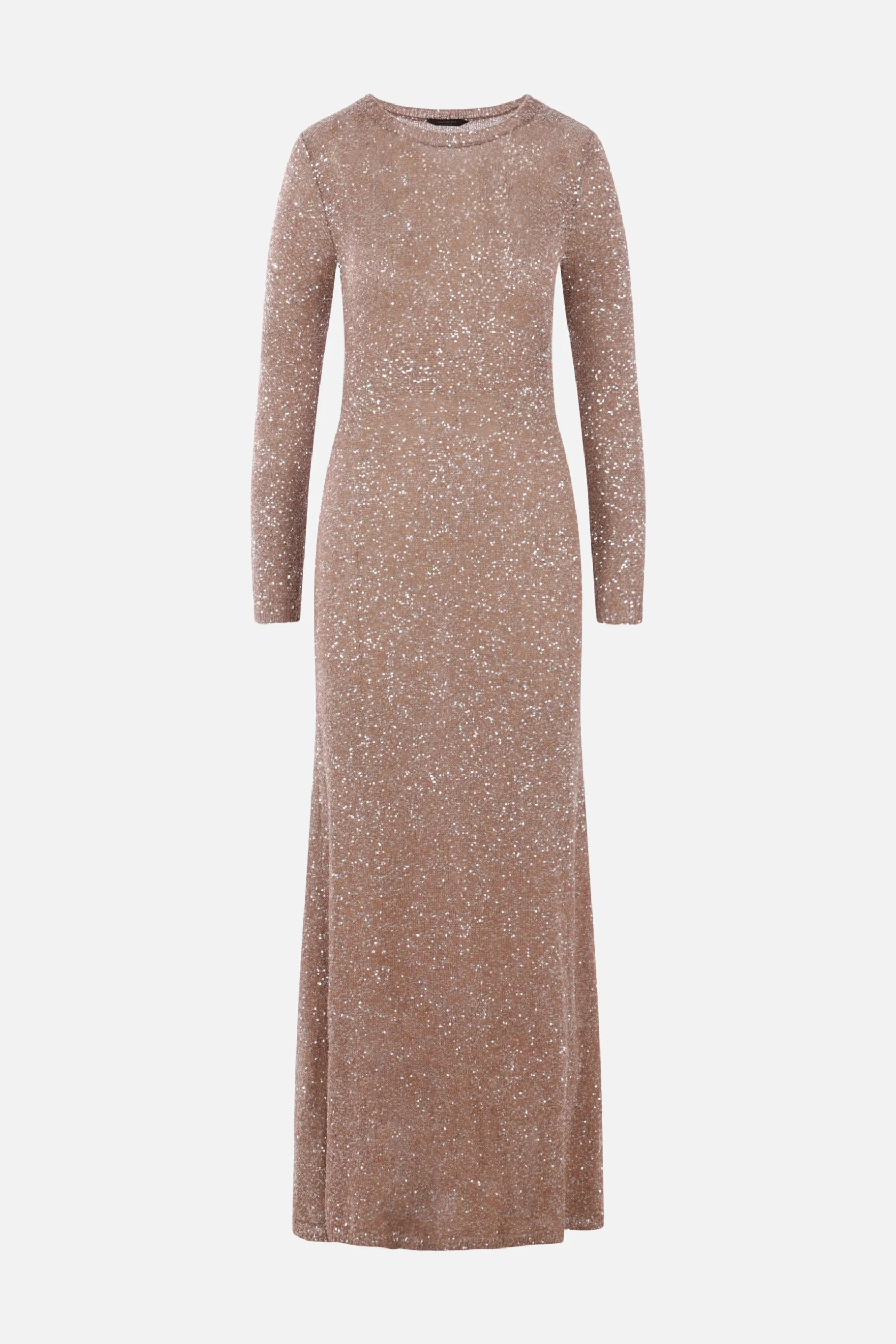 Abiti>BALENCIAGA abito lungo in maglia con paillettes Marrone