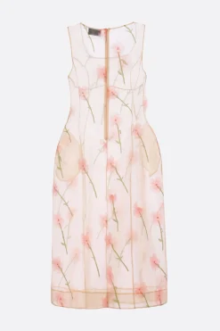 Abiti>SIMONE ROCHA abito smanicato in organza ricamato Multicolor