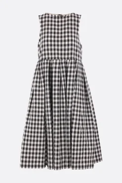 Abiti>TAO COMME DES GARÇONS abito smanicato in tela Vichy Nero