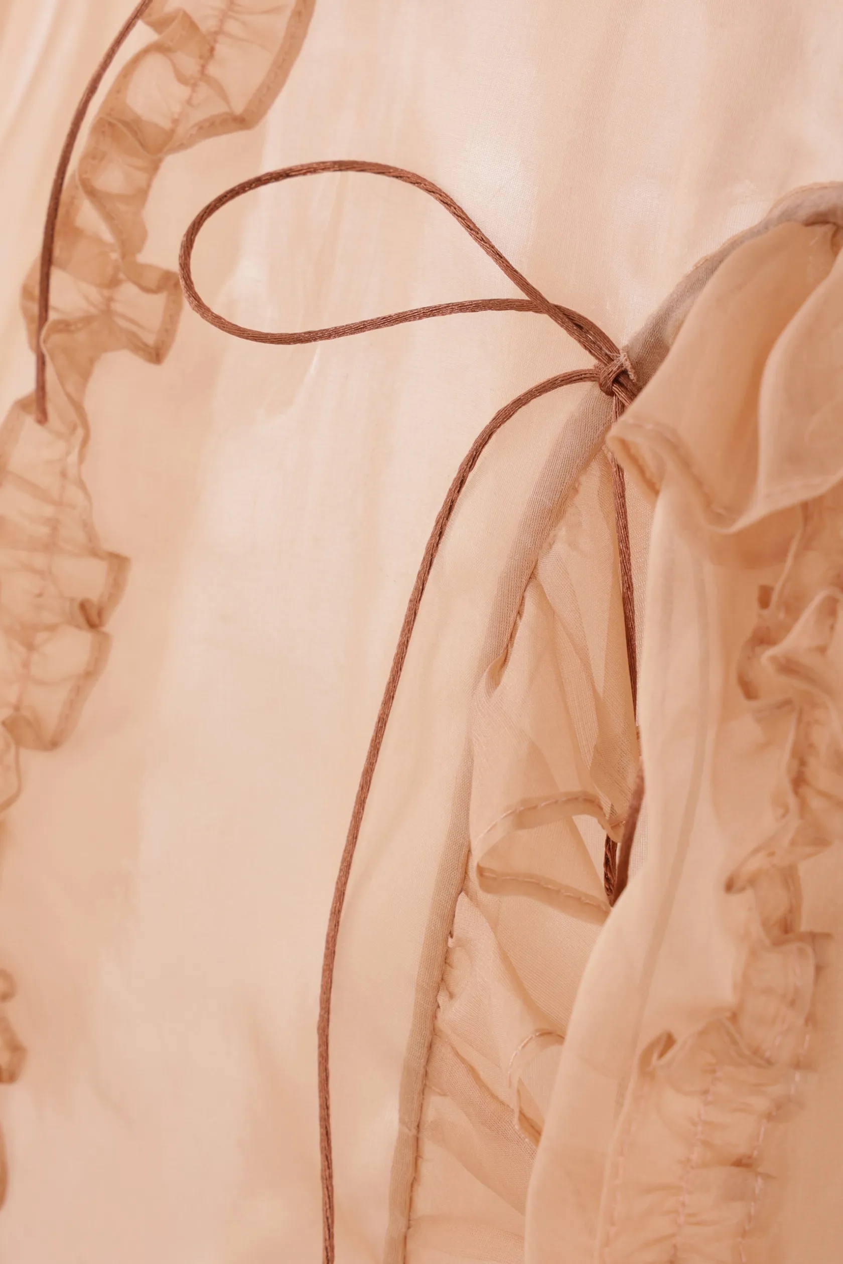 Abiti>CECILIE BAHNSEN abito smanicato Opal in organza Marrone