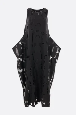 Abiti>MARIA CALDERARA abito smanicato Puppet in tessuto scuba laser-cut Nero