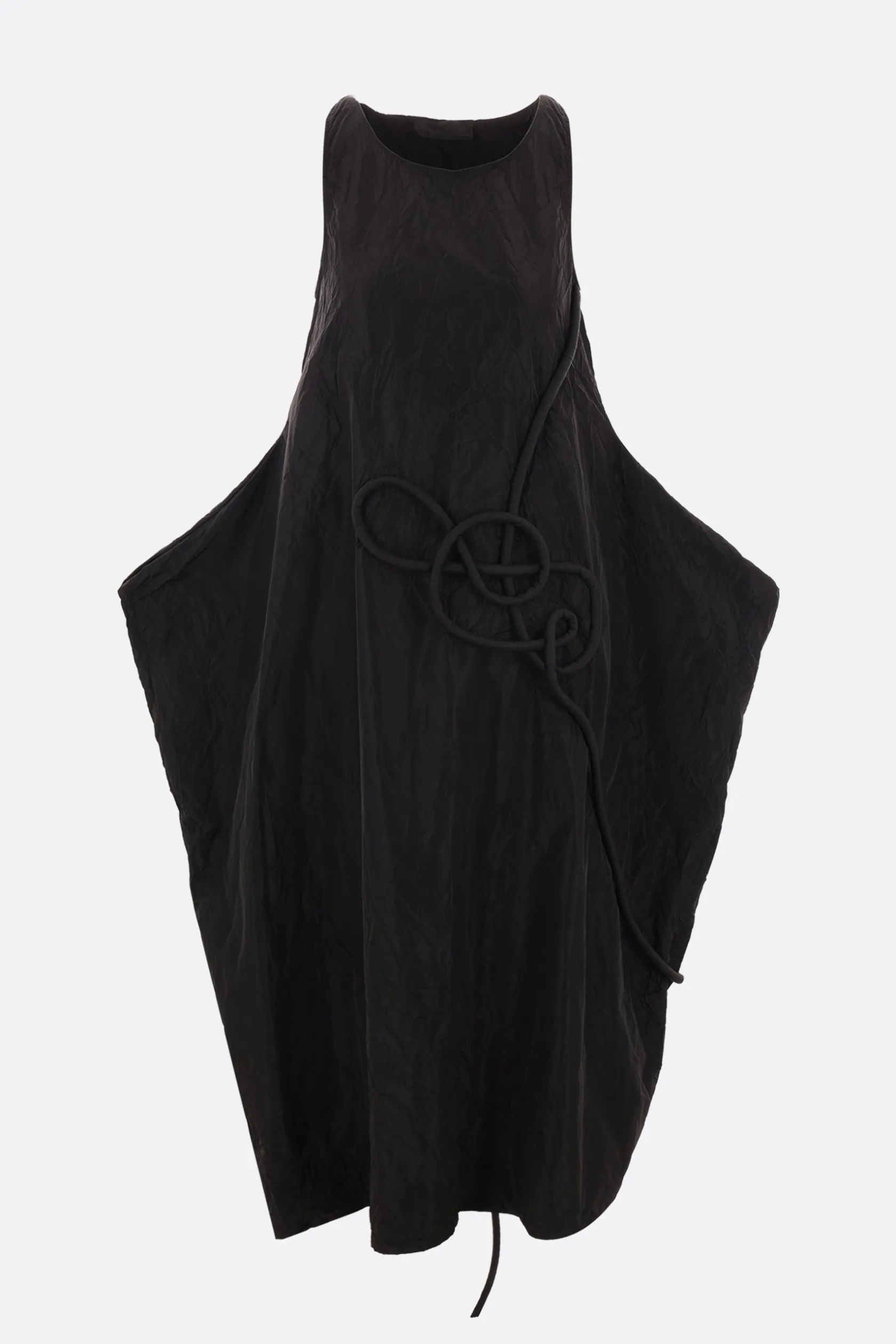 Abiti>MARIA CALDERARA abito smanicato Puppet in taffetà crinkled Nero
