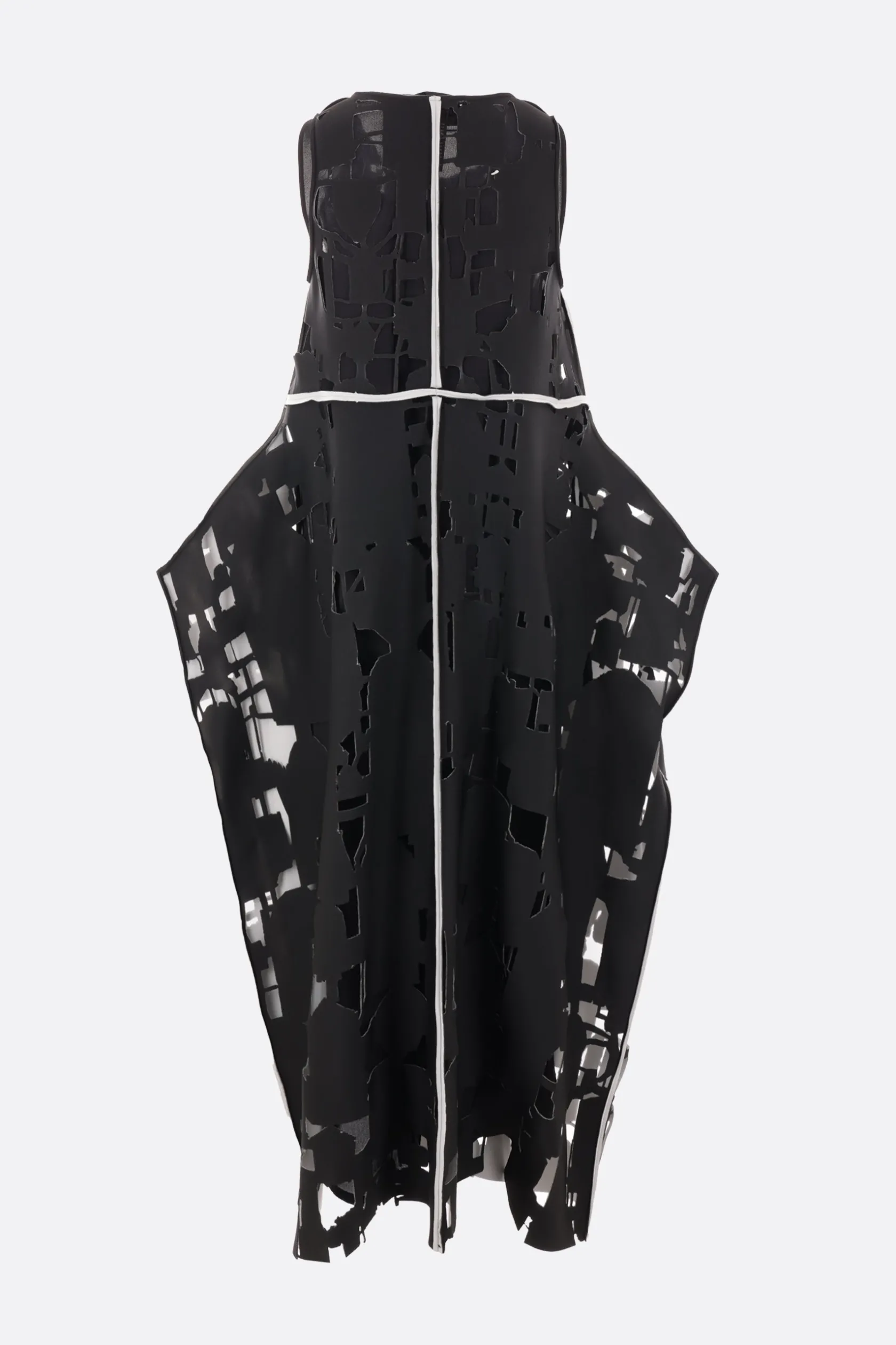 Abiti>MARIA CALDERARA abito smanicato Puppet in tessuto scuba laser-cut Nero