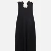 Abiti>JIL SANDER abito sottoveste in envers satin Nero
