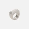 Gioielli>RICK OWENS anello Etched Beveled in ottone Argento