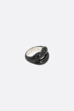 Gioielli>HOTLIPS BY SOLANGE anello Hotlips in argento smaltato Nero