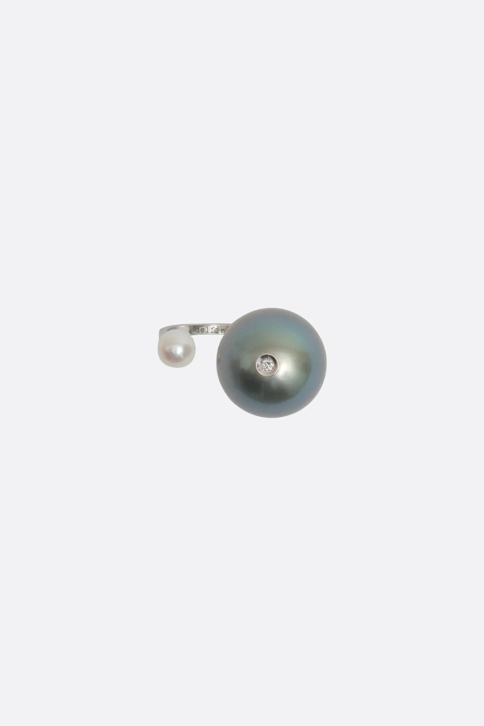 Gioielli>DELFINA DELETTREZ anello Pearl Piercing Grigio