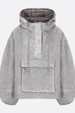 Capispalla>CECILIE BAHNSEN anorak oversize Orion in kaze matelassé Argento