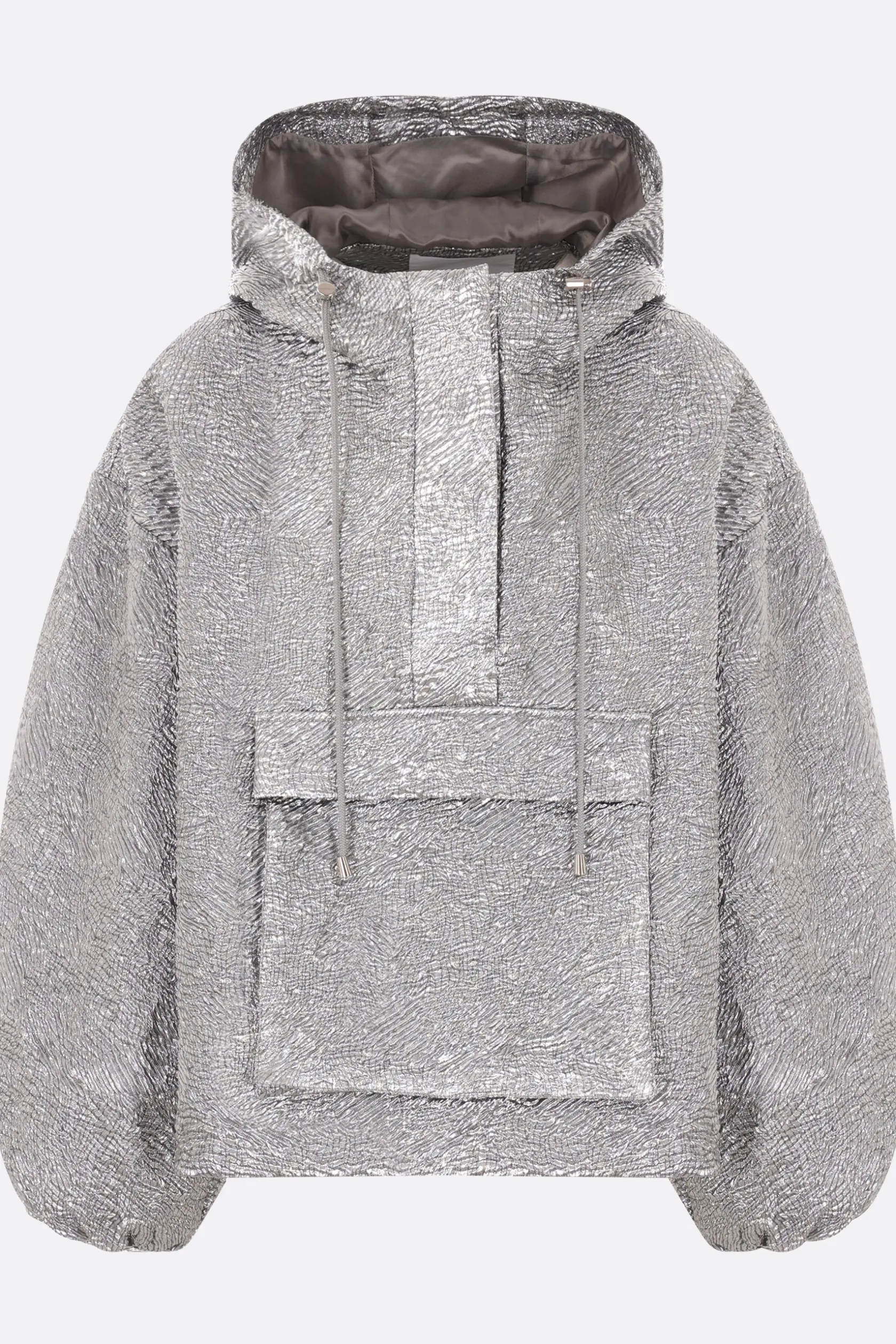 Capispalla>CECILIE BAHNSEN anorak oversize Orion in kaze matelassé Argento
