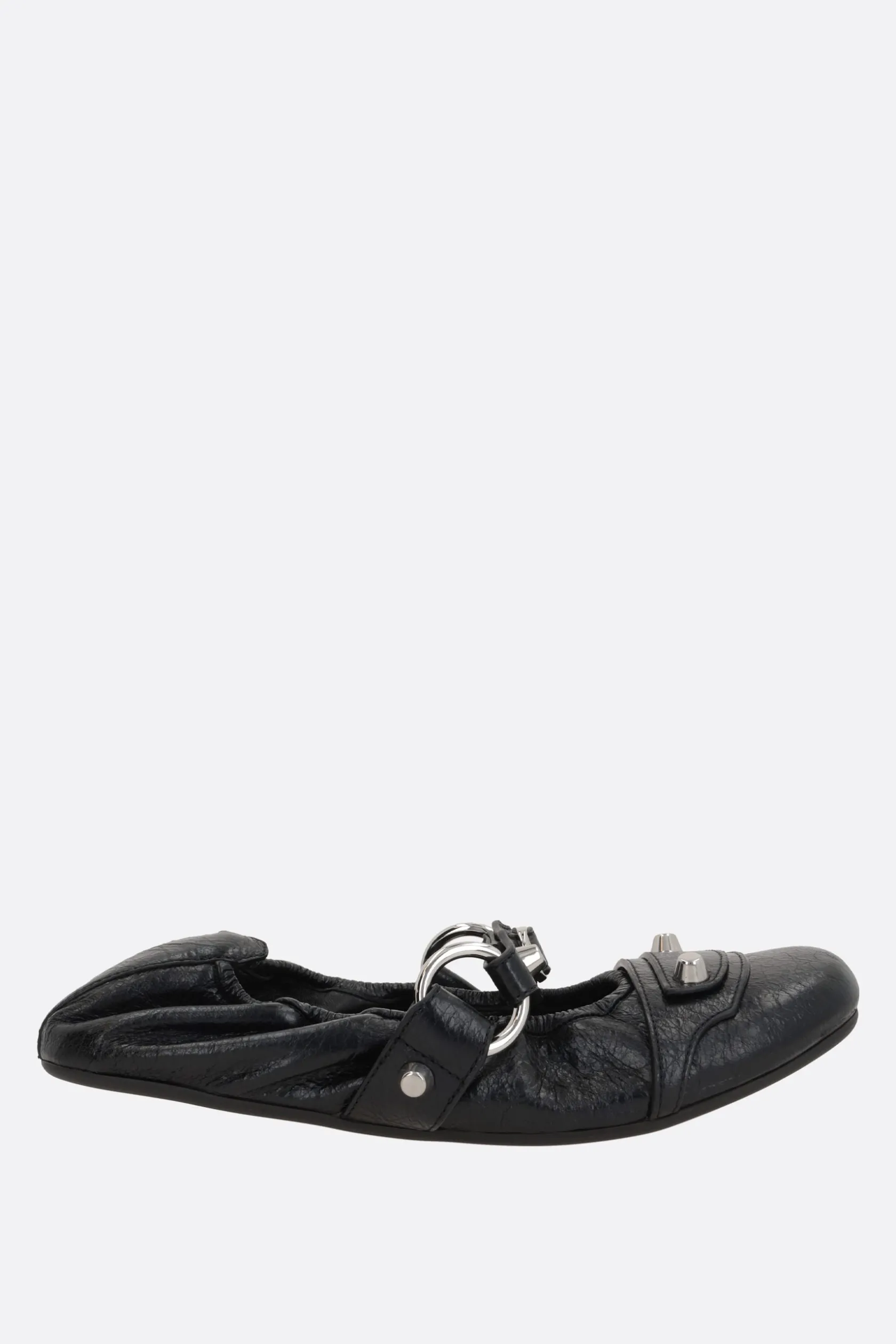 Scarpe Basse>BALENCIAGA ballerina City in pelle Arena Nero