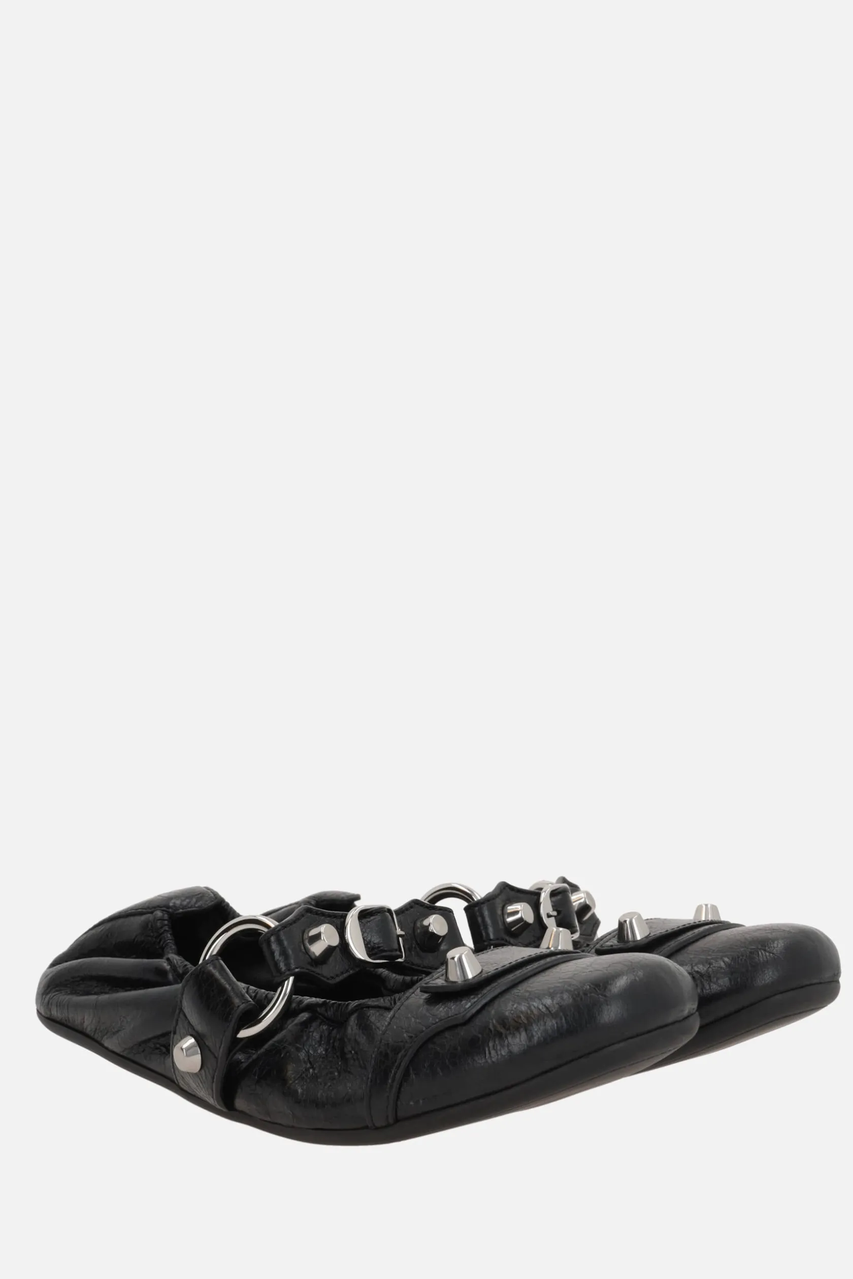 Scarpe Basse>BALENCIAGA ballerina City in pelle Arena Nero