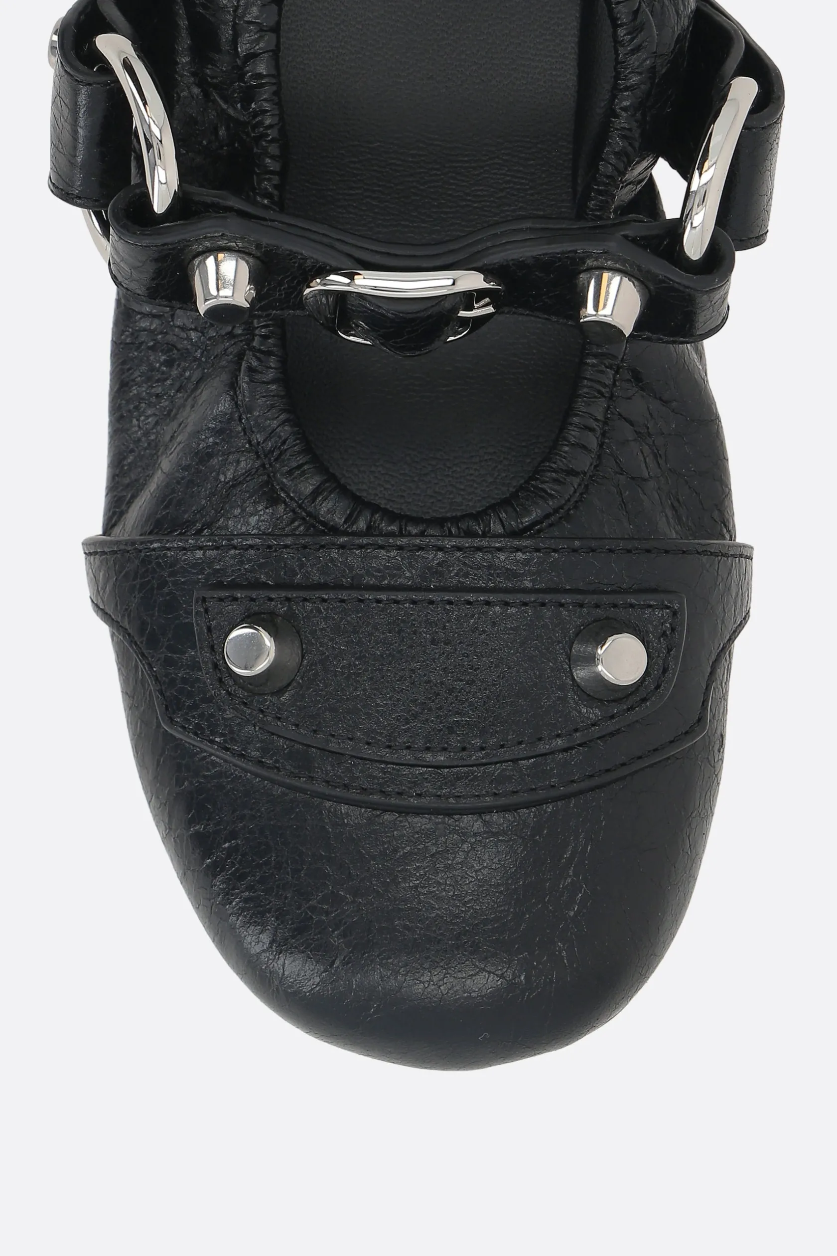 Scarpe Basse>BALENCIAGA ballerina City in pelle Arena Nero