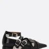 Scarpe Basse>TOGA PULLA ballerina in pelle spazzolata con fibbie Nero