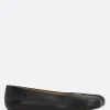 Scarpe Basse>MM6 ballerina in pelle stitch-out Nero
