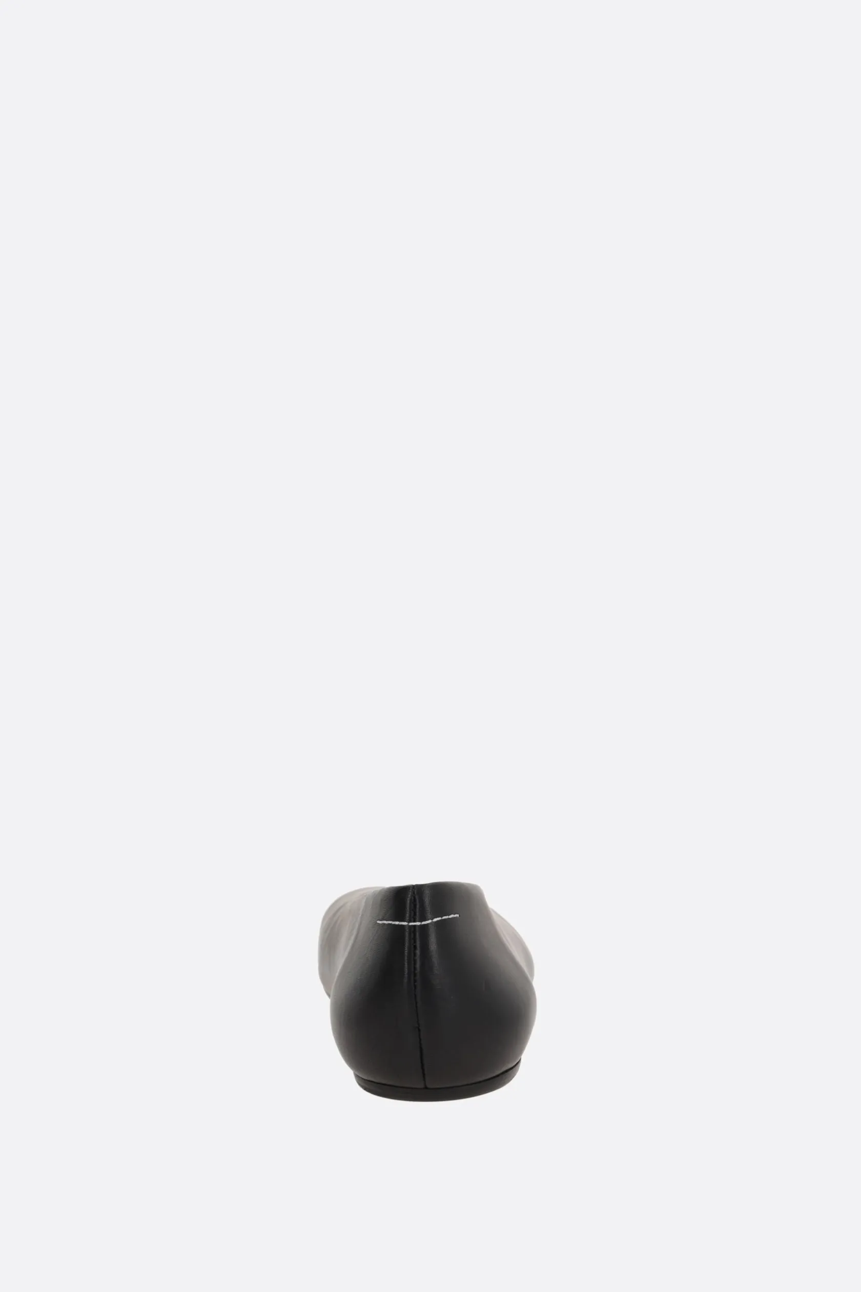 Scarpe Basse>MM6 ballerina in pelle stitch-out Nero