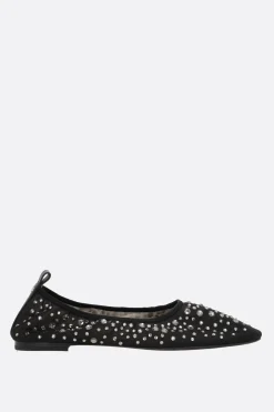 Scarpe Basse>TORY BURCH ballerina in rete con cristalli Nero