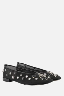 Scarpe Basse>GIORGIO ARMANI - 10 CORSO COMO ballerina in rete con strass Nero
