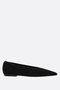 Scarpe Basse>TOTEME ballerina in suede Nero