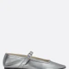 Scarpe Basse>LE MONDE BERYL ballerina mary-jane in nappa metallizzata Argento