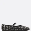 Scarpe Basse>TORY BURCH ballerina mary-jane in nappa con occhielli Nero