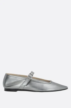 Scarpe Basse>LE MONDE BERYL ballerina mary-jane in nappa metallizzata Argento