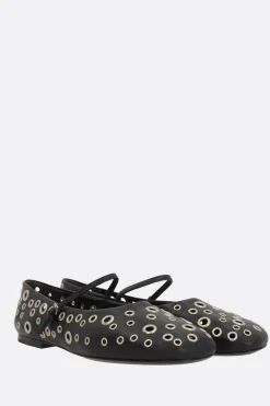 Scarpe Basse>TORY BURCH ballerina mary-jane in nappa con occhielli Nero