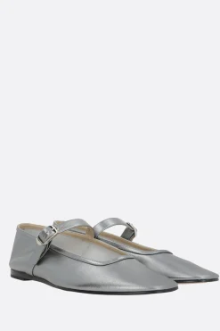 Scarpe Basse>LE MONDE BERYL ballerina mary-jane in nappa metallizzata Argento
