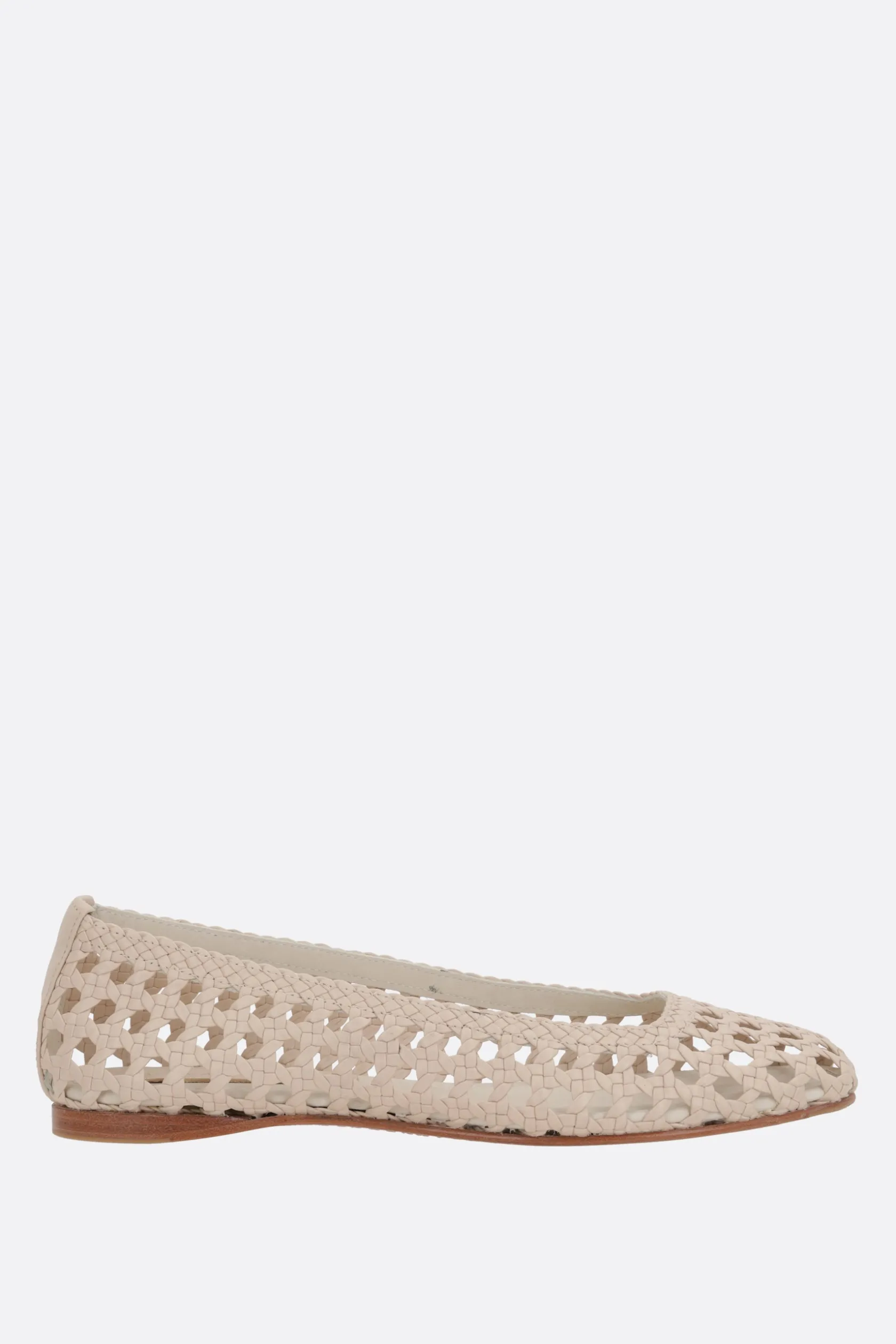 Scarpe Basse>PALOMA BARCELO' ballerina Shell in pelle intrecciata Bianco