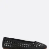 Scarpe Basse>PALOMA BARCELO' ballerina Shell in pelle intrecciata Nero