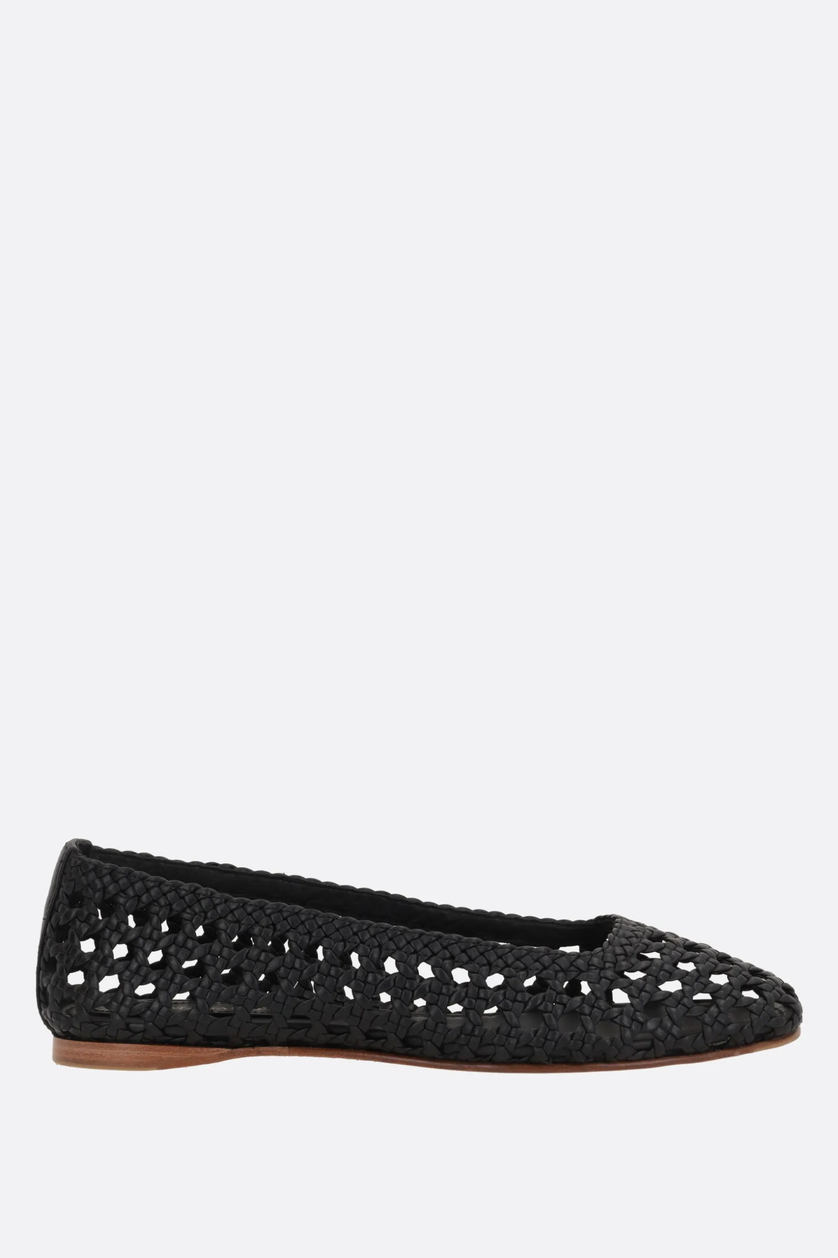 Scarpe Basse>PALOMA BARCELO' ballerina Shell in pelle intrecciata Nero