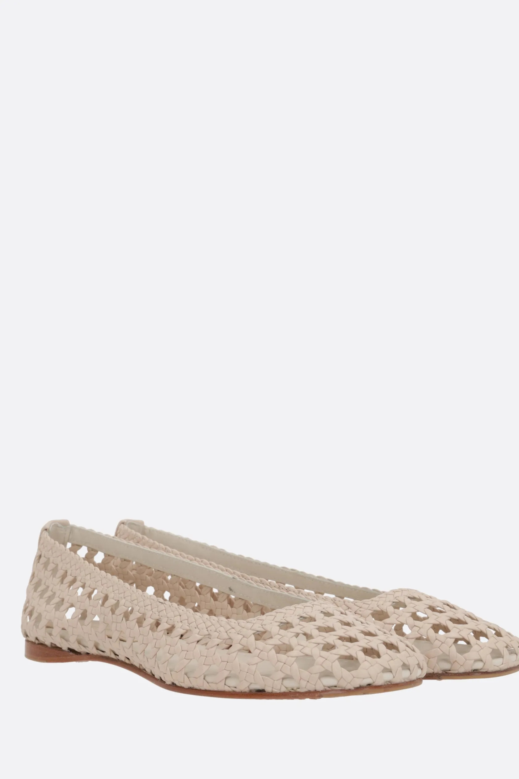 Scarpe Basse>PALOMA BARCELO' ballerina Shell in pelle intrecciata Bianco
