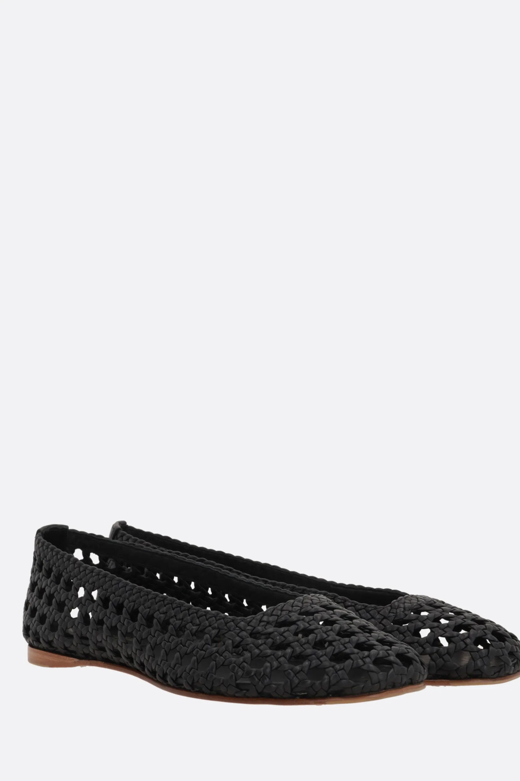 Scarpe Basse>PALOMA BARCELO' ballerina Shell in pelle intrecciata Nero