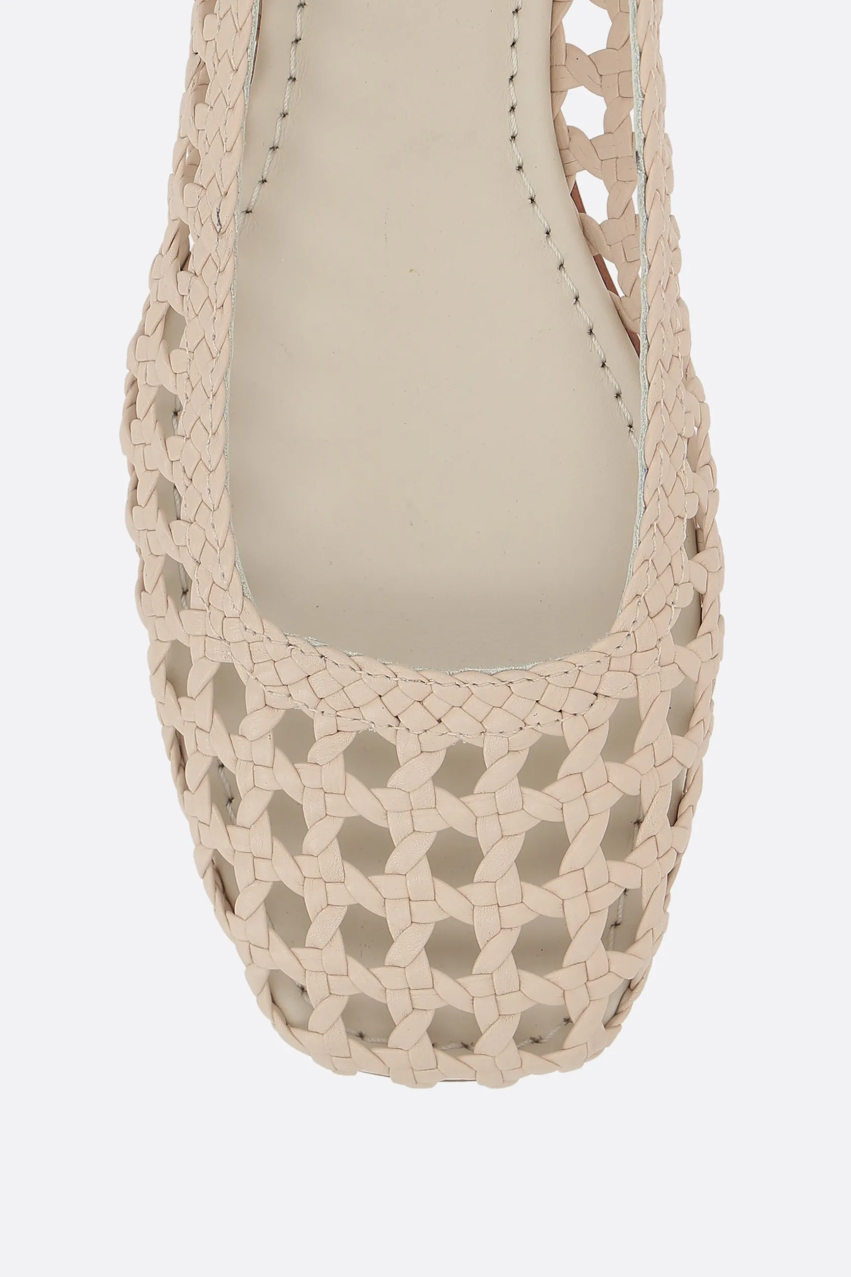 Scarpe Basse>PALOMA BARCELO' ballerina Shell in pelle intrecciata Bianco