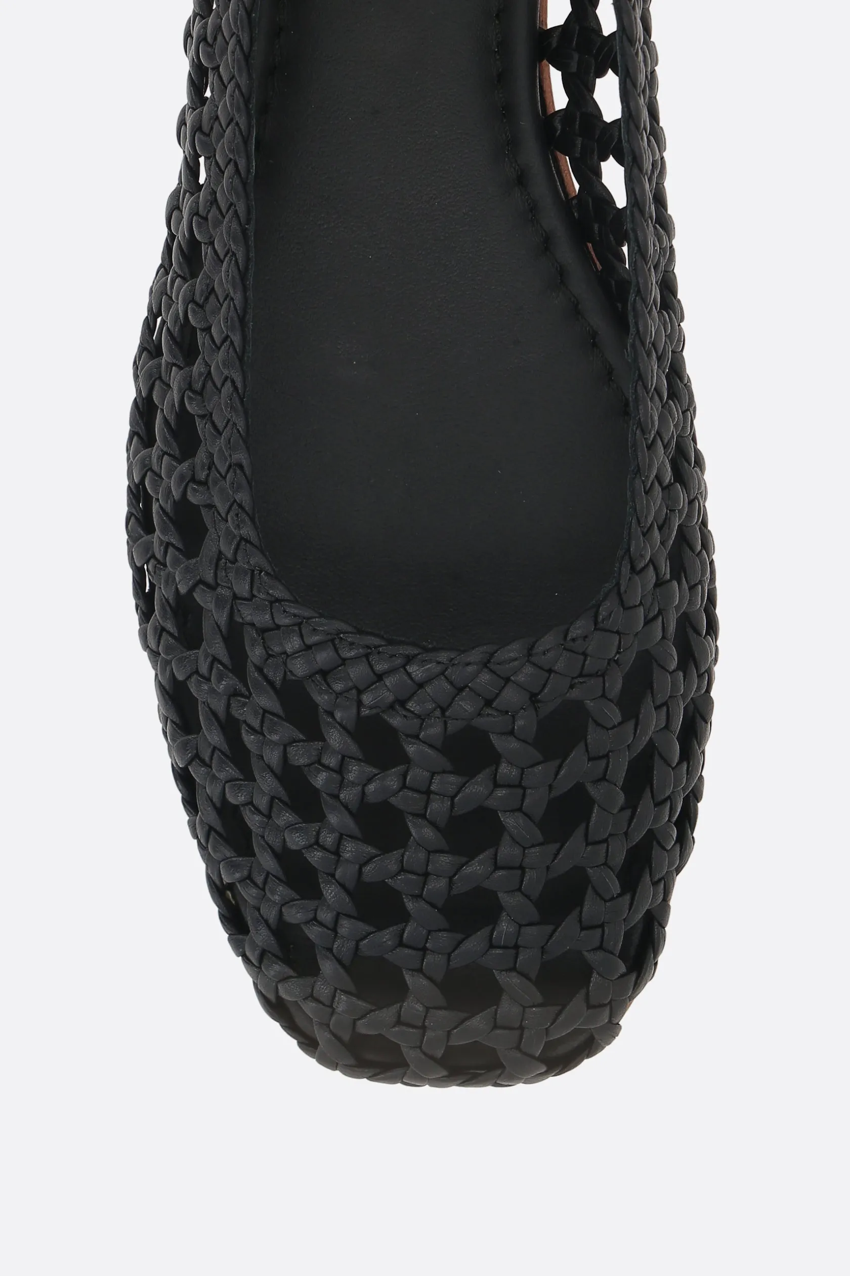 Scarpe Basse>PALOMA BARCELO' ballerina Shell in pelle intrecciata Nero