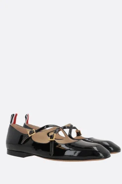 Scarpe Basse>THOM BROWNE ballerina Thom John in vernice Nero
