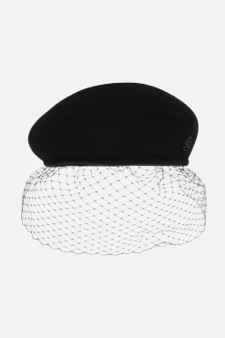 Accessori Da Indossare>MAISON MICHEL basco New Bonnie Veil in feltro Nero