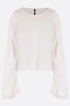 Topwear>MARIA CALDERARA blusa in popeline Bianco
