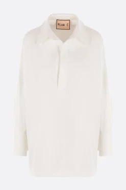 Topwear>PLAN C blusa oversize in misto cotone e lino Bianco