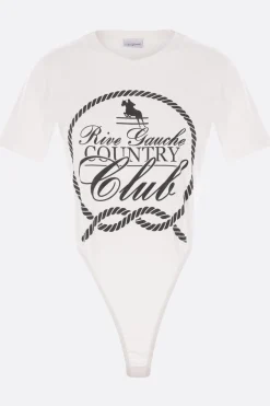 Topwear>VAQUERA body in jersey di cotone stampa Country Club Bianco