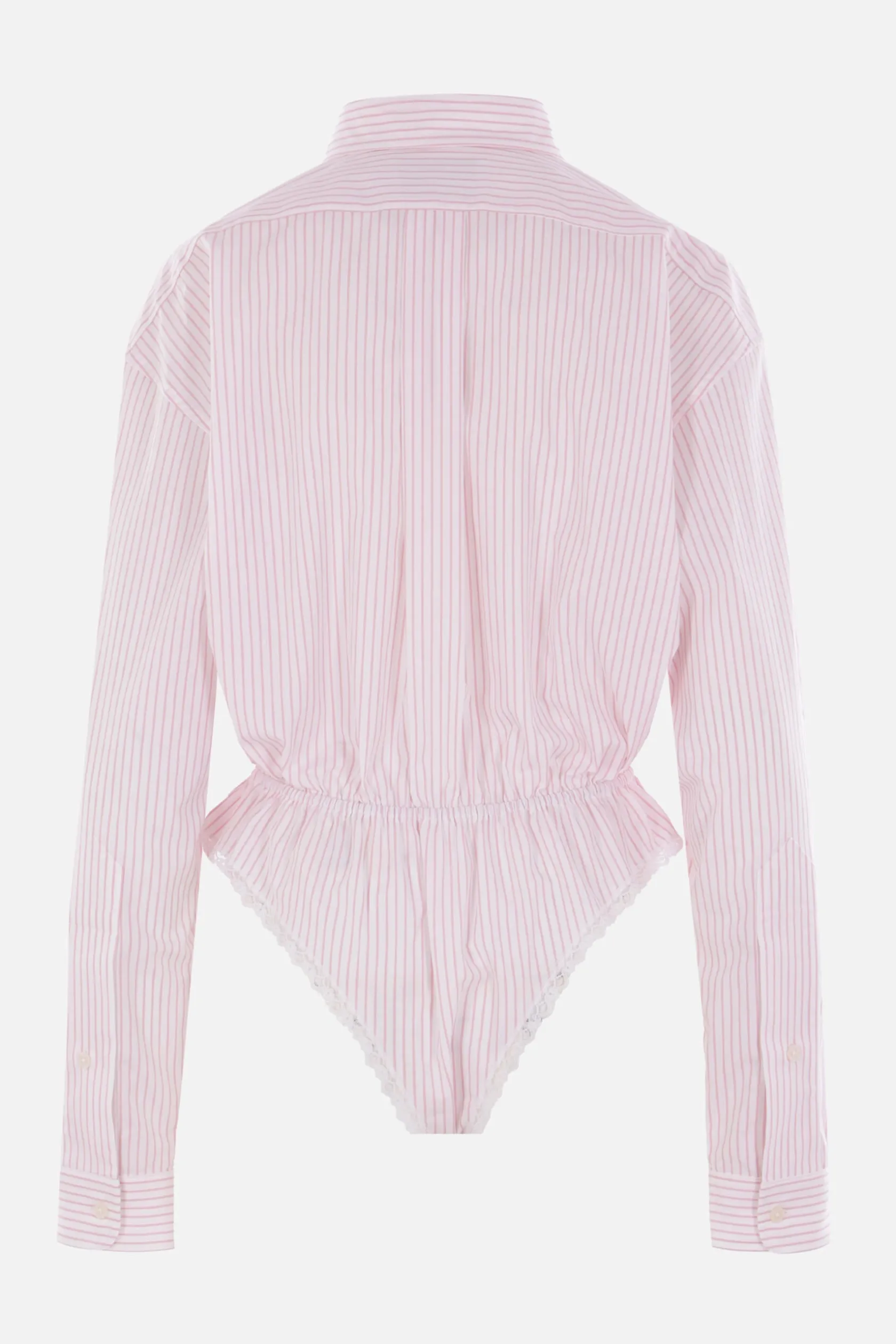 Topwear>VAQUERA body in popeline di cotone a righe Rosa